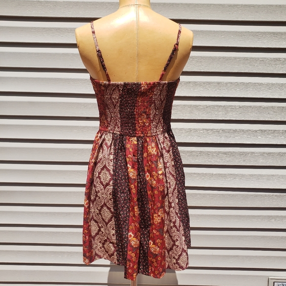 NWOT Multi Print Structured Silky Sun Dress - Picture 2 of 5